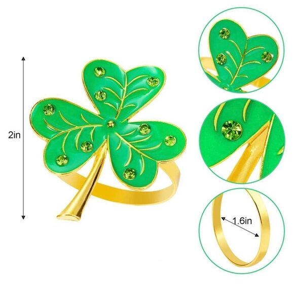 10 Pcs St.Patrick's Day Napkin Rings Holder for Dinning Table Parties - Picture 4 of 4